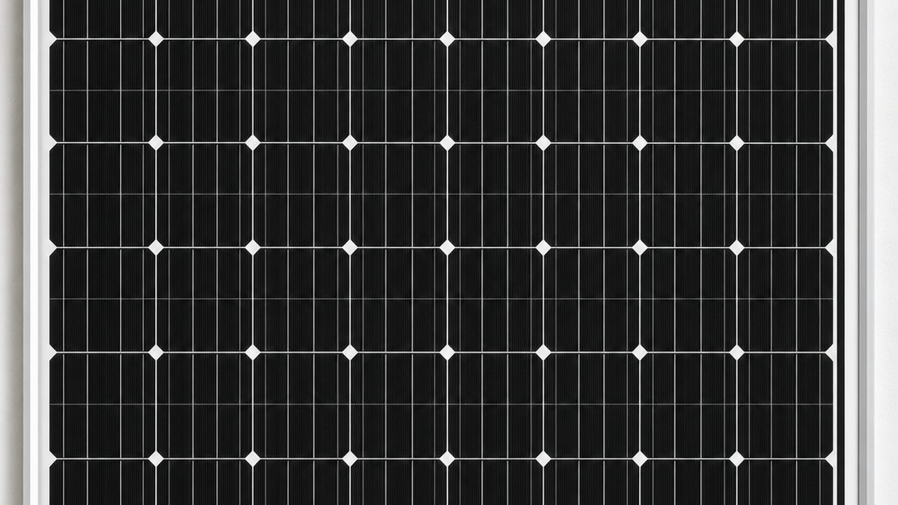 Panneau photovoltaïque vu de face, dimensions et cellules