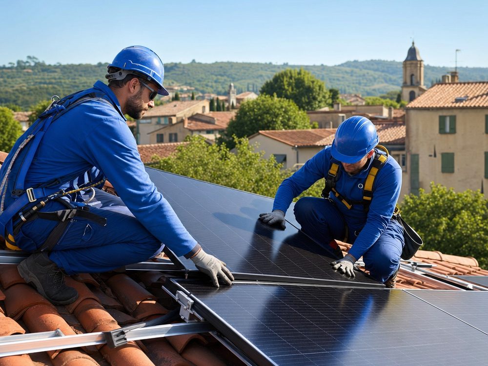 Pose de panneaux photovoltaïques près de Basse-Pointe
